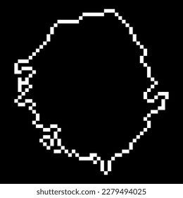 Pixel map of Sierra Leone. Vector illustration.