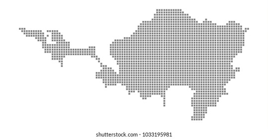 Pixel map of Sint Maarten. Vector dotted map of Sint Maarten isolated on white background. Abstract computer graphic of Sint Maarten map. vector illustration.