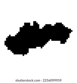 Mapa de Pixel de Eslovaquia. Ilustración vectorial.