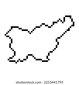 Pixel map of Slovenia. Vector illustration.