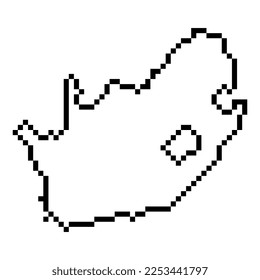 Pixel map of South Africa. Vector illustration.