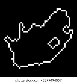 Pixel map of South Africa. Vector illustration.