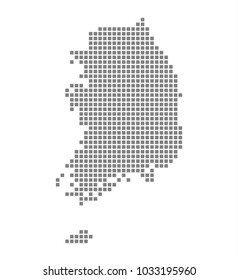 Pixel map of South Korea. Vector dotted map of South Korea isolated on white background. Abstract computer graphic of South Korea map. vector illustration.