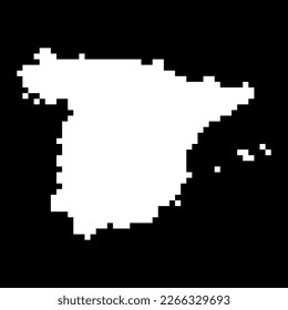 Pixel map of Spain. Vector illustration.