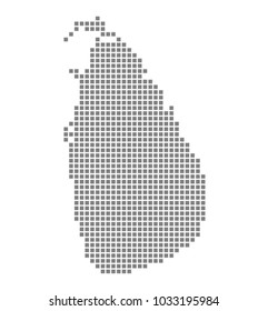 Pixel map of Sri Lanka. Vector dotted map of Sri Lanka isolated on white background. Abstract computer graphic of Sri Lanka map. vector illustration.