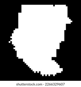 Pixel map of Sudan. Vector illustration.