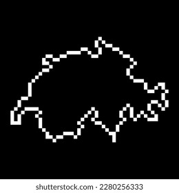 Pixel map of Switzerland. Vector illustration.
