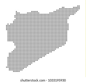 Pixel map of Syria. Vector dotted map of Syria isolated on white background. Abstract computer graphic of Syria map. vector illustration.