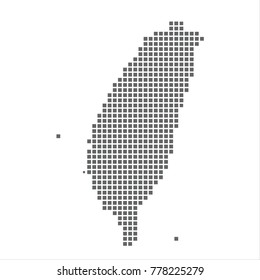Pixel map of Taiwan. Vector dotted map of Taiwan isolated on white background. Taiwan map page symbol for your web site design map logo, app, ui, Travel vector eps10