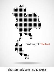 Pixel map of Thailand. Vector illustration. Eps 10