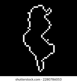 Pixel-Karte von Tunesien. Vektorgrafik.