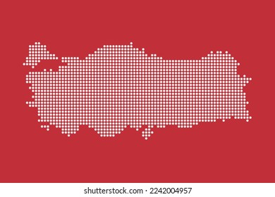 Pixel Map of Turkey Illustration