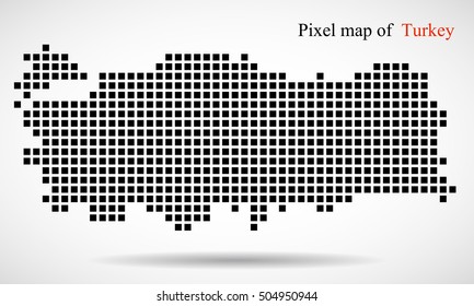Pixel map of Turkey. Vector illustration. Eps 10