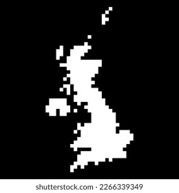 Pixel map of UK. Vector illustration.