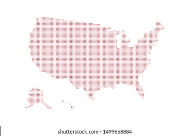 Pixel map of United state of America. Vector dotted map of United state of America isolated on white background. vector illustration.