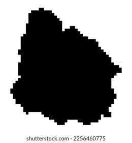 Pixel map of Uruguay. Vector illustration.