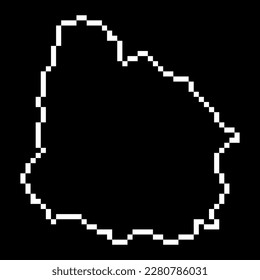 Pixel map of Uruguay. Vector illustration.