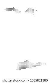 Pixel map of US Virgin Islands. Vector dotted map of US Virgin Islands isolated on white background. Abstract computer graphic of US Virgin Islands map. vector illustration.