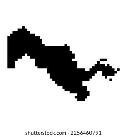 Pixel map of Uzbekistan. Vector illustration.