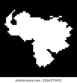 Mapa de Pixel de Venezuela. Ilustración vectorial.