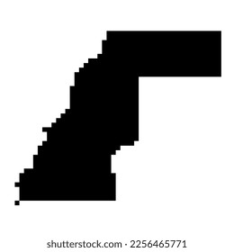 Pixel map of Western Sahara. Vector illustration.