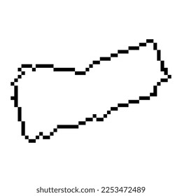 Pixel map of Yemen. Vector illustration.