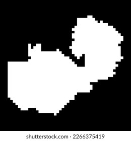 Pixel map of Zambia. Vector illustration.