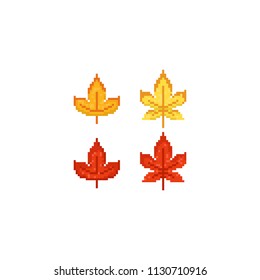 Pixel maple leaves.autumn.8bit.