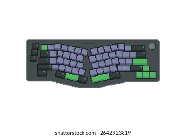 Pixel of mechanical keyboard with alice layout and rotary knob