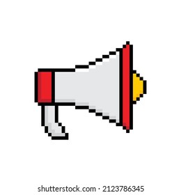 pixel megaphone icon vector pixelated  loudspeaker sign for 8bit games 
