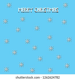 Pixel  Merry Christmas Background Vector