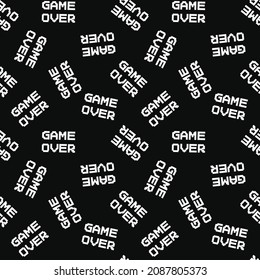 
Pixel message game over vector seamless pattern