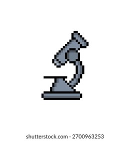 ícone de pixel microscope. Logo de 8 bits da arte de pixels vetoriais para o jogo