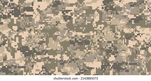 Pixel military camouflage. Illustration of spring, desert camouflage. Ukrainian camouflage.