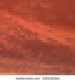 Pixel minecraft style land background. Concept of game ground pixelated horizontal seamless background. Vector illustration