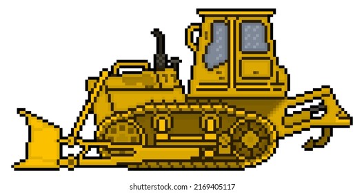 pixel minimal icon with bulldozer