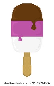 pixel minimal icon melting ice cream consisting of three flavors