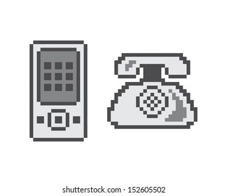Pixel Mobile Phone And Old Phone