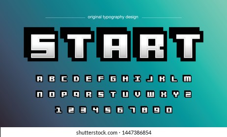 Pixel Modern Square Typography Font Design