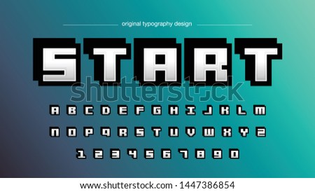 Pixel Modern Square Typography Font Design