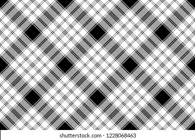 Pixel monochrome plaid seamless pattern. Vector illustration.
