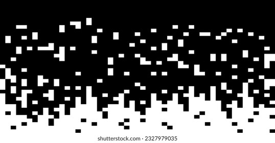 Pixel mosaic background. Abstract geometric black and white squares.