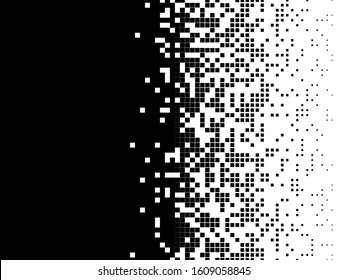 Pixel mosaic background. Black and white geometric background. Vector template design