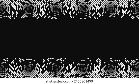 Pixel mosaic background. Black and white geometric background. Vector template design