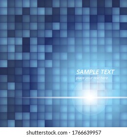 Pixel mosaic background with blue color