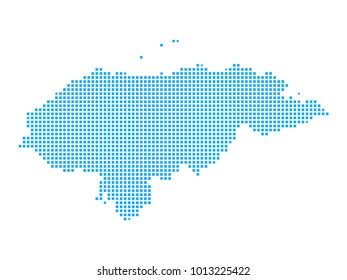 Pixel mosaic blue dot map on white background of map of honduras symbol for your web site design map logo, app, ui, Travel vector eps10, concept Illustration.