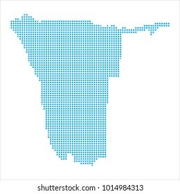 Pixel mosaic blue dot map on white background of map of Namibia symbol for your web site design map logo, app, ui, Travel vector eps10, concept Illustration.