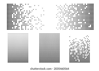 Mosaico de píxeles. Ilustración de caries de píxeles. Píxeles que caen. Antecedentes abstractos.
