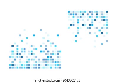 Mosaico de píxeles. Ilustración de caries de píxeles. Píxeles que caen. Antecedentes abstractos.