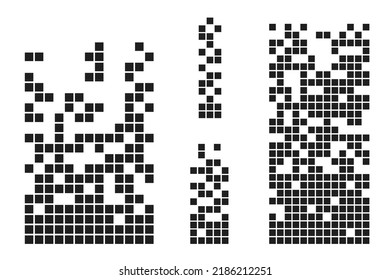 Pixel mosaic. Pixel decay illustration. Falling pixels. Abstract background.
